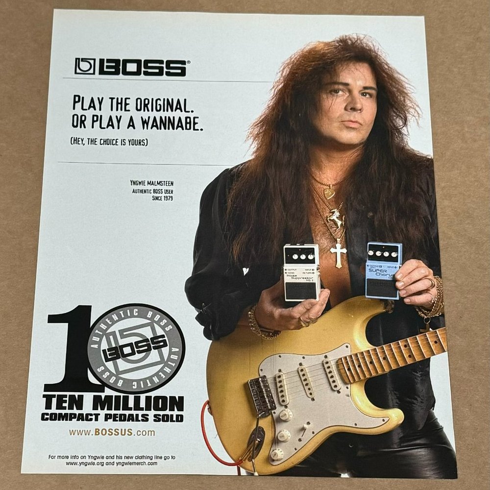 Yngwie Malmsteen - BOSS Pedals - 2008 Print Advertisement